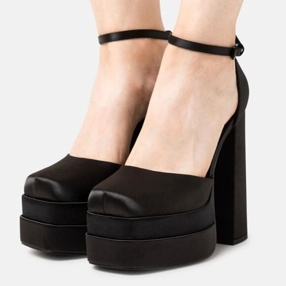 BRAND NEW ALDO GRANDLE ANKLE-STRAP DOUBLE PLATFORM PUMPS - Picture 1 of 16
